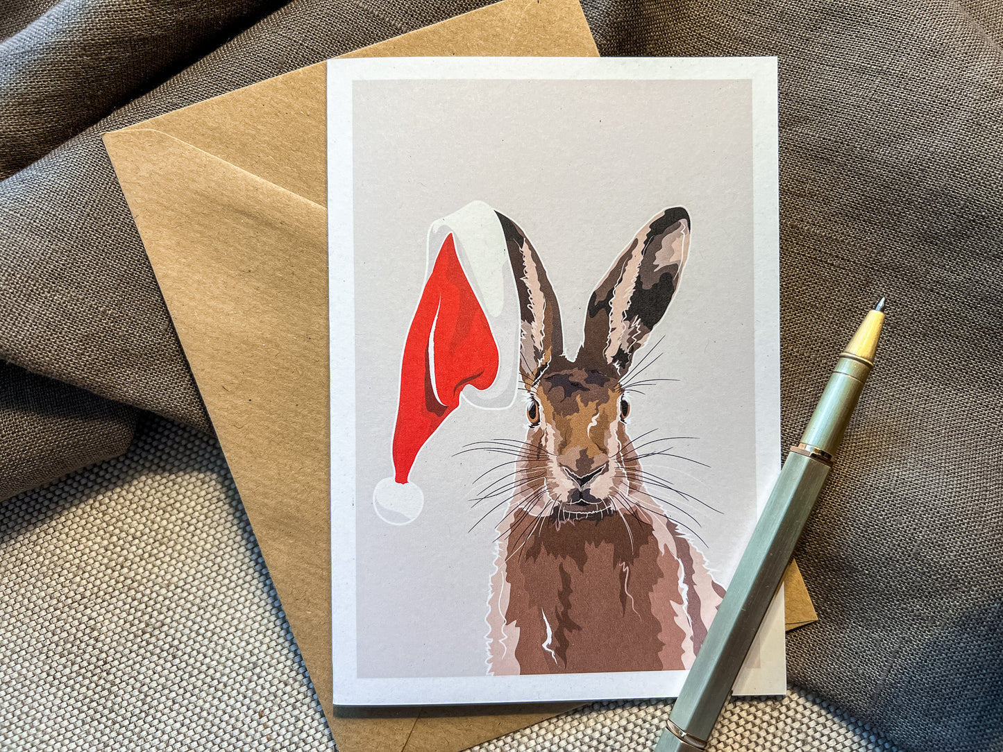 Festive Hare Christmas Card