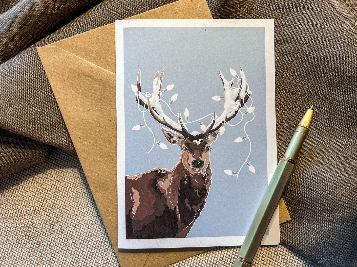 Deer & Lights Christmas Card