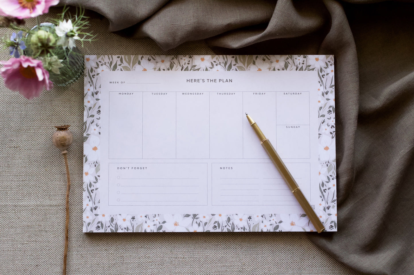 Ivory Meadow Weekly Planner