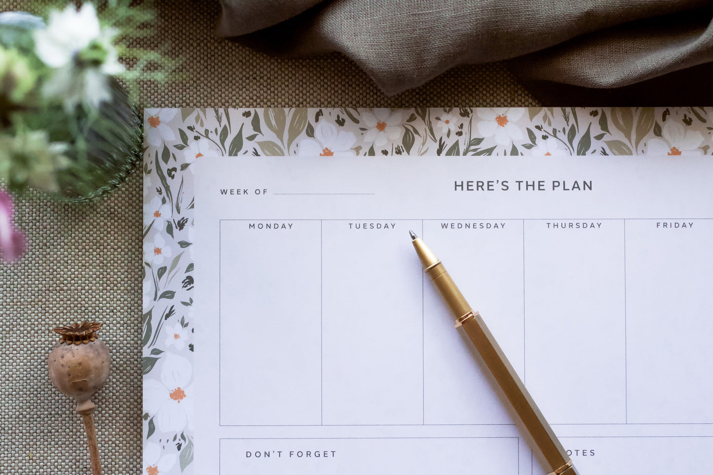 Ivory Meadow Weekly Planner