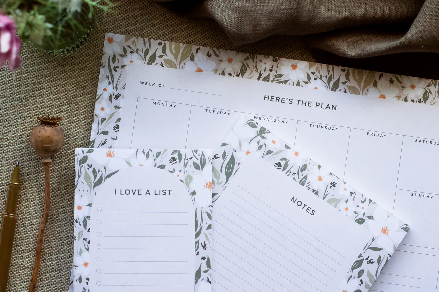 Ivory Meadow Weekly Planner